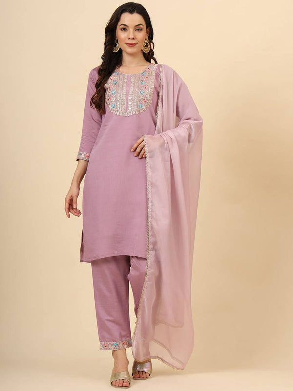 Lavender Silk Blend Pant Suit 193364